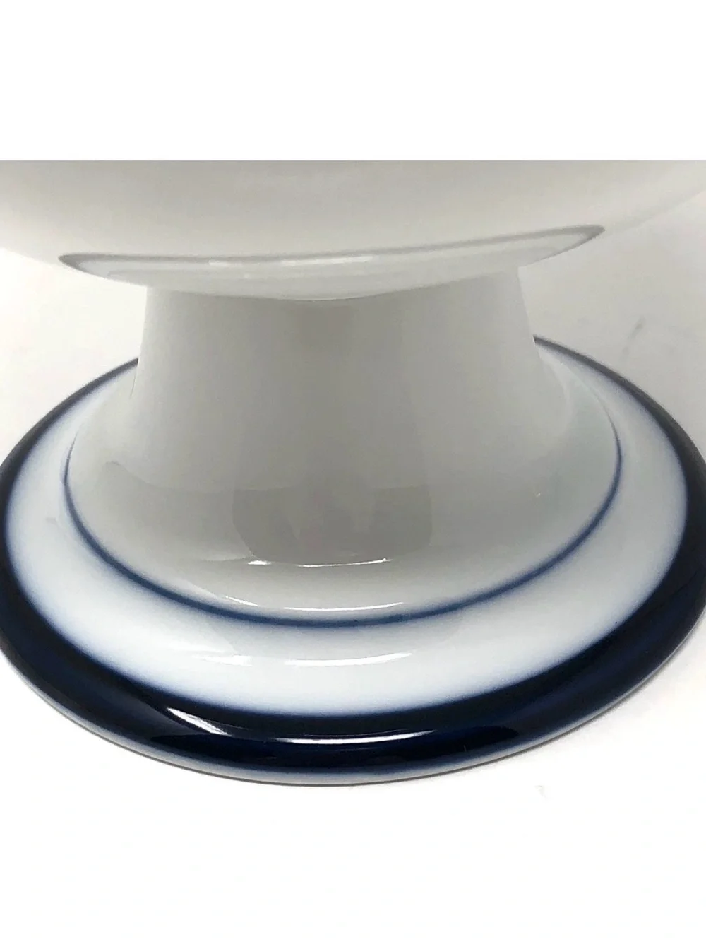 Vintage Dansk Flora Bayberry Blue Pedestal Dessert Bowl Japan
